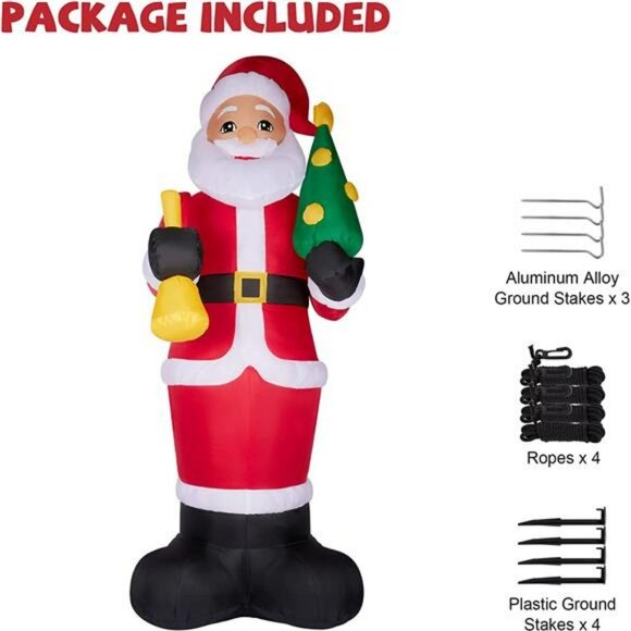 8 FT Inflatable Santa Claus Christmas Decorations with Built-in LED Light - Picture 4 of 7